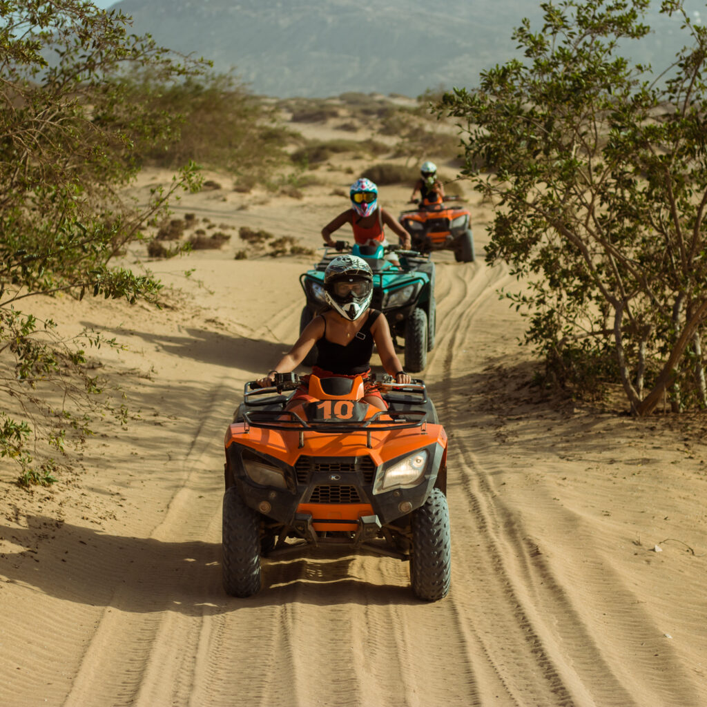 Quad biking adventure in Timlalin desert dunes near Agadir Morocco