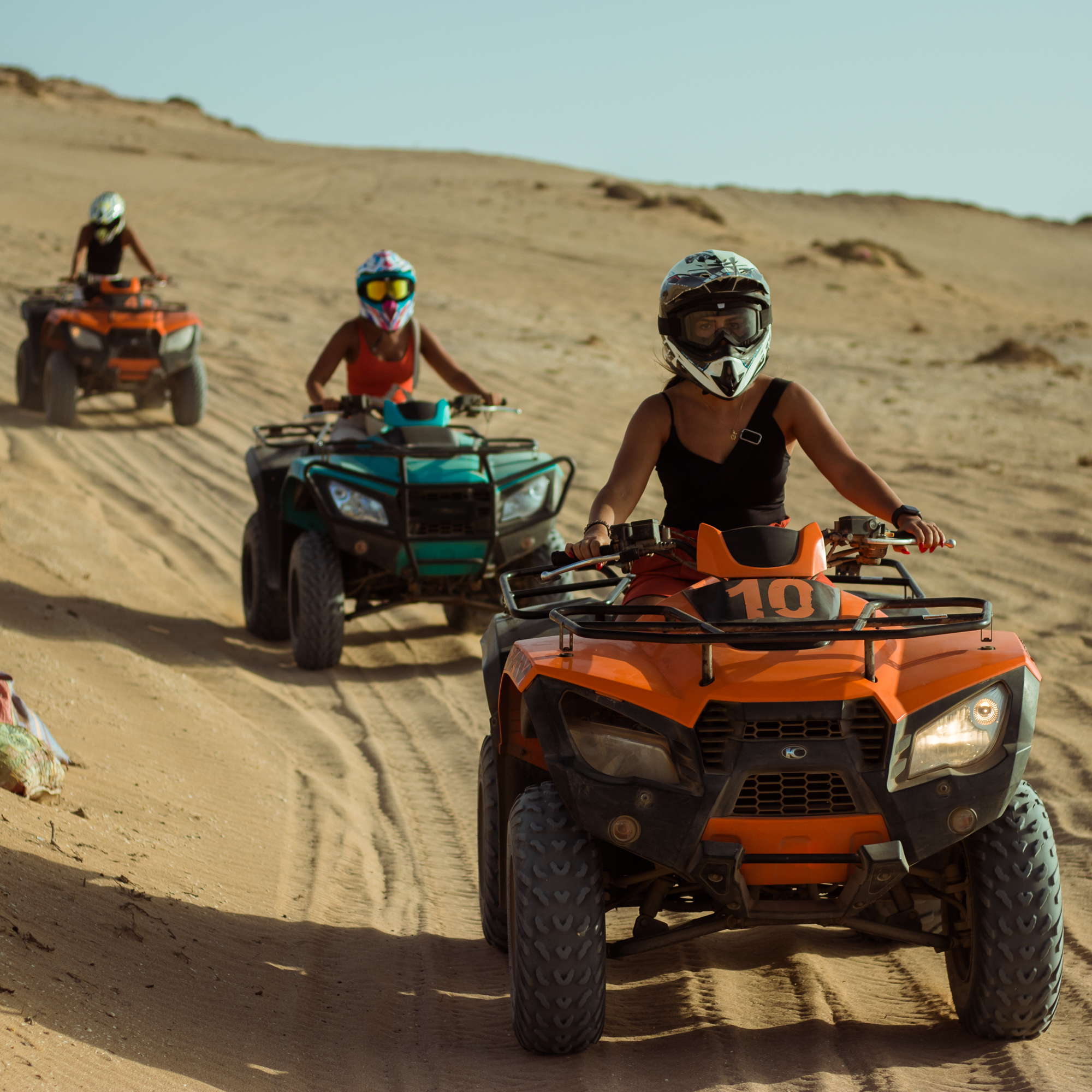 Quad biking adventure in Timlalin desert dunes near Agadir Morocco
